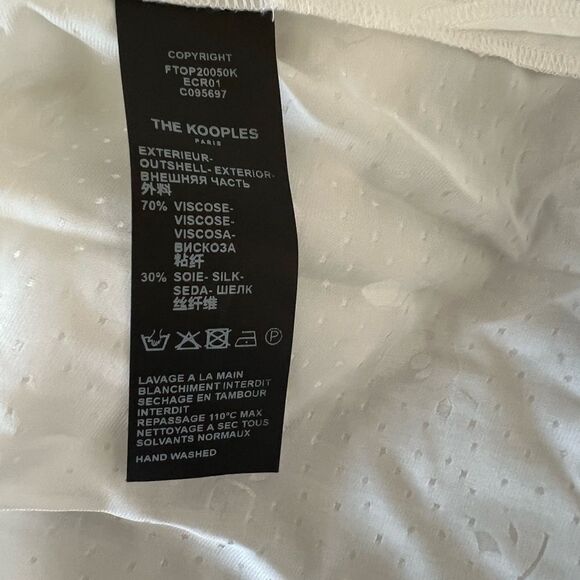 White blouse short sleeves size XS, NWT Retail $228 - Picture 5 of 6